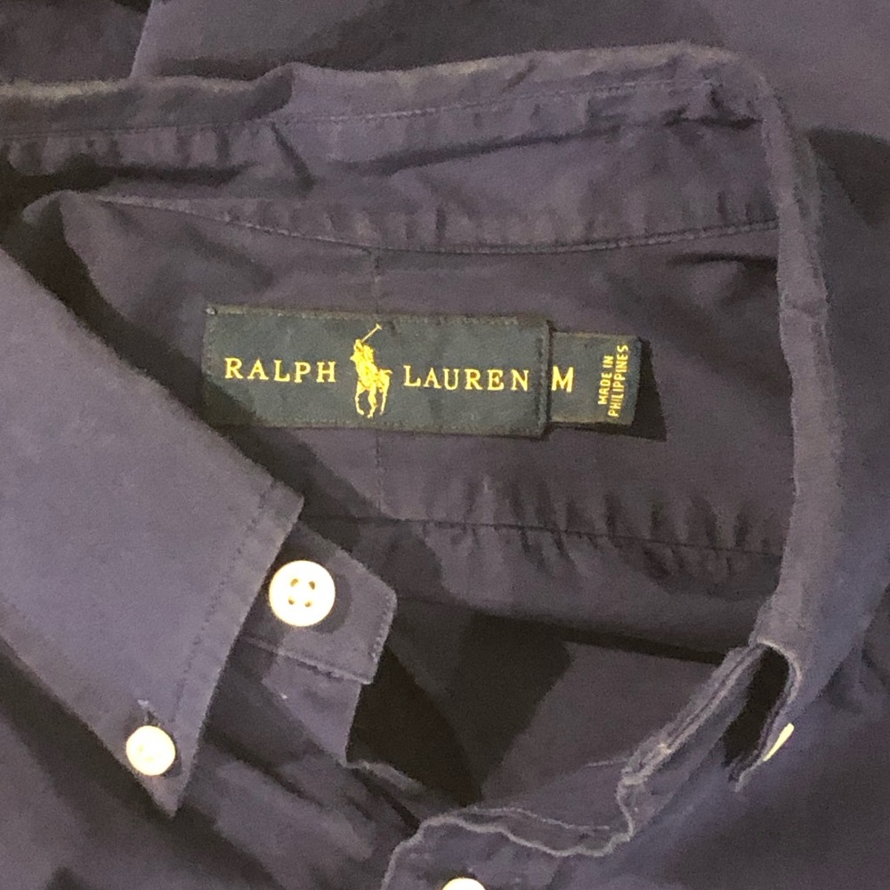 Ralph Lauren Men’s Deep Navy Button-Down Oxford Shirt - Picture 3 of 4